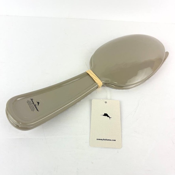 Tommy Bahama Salad Spoon Set in Gray Rustic Crackle Pattern - Picture 3 of 4